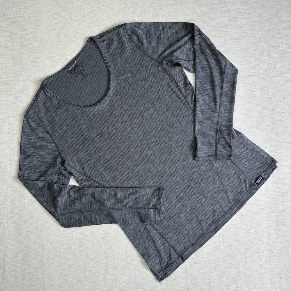 Patagonia Long Sleeve Cap Cool Daily Shirt Women Small Gray Performance Work Out